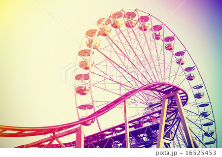 Retro vintage instagram stylized amusement park. 16525453