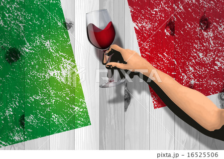 Italian holiday and festival (Board & flag & wine) 16525506