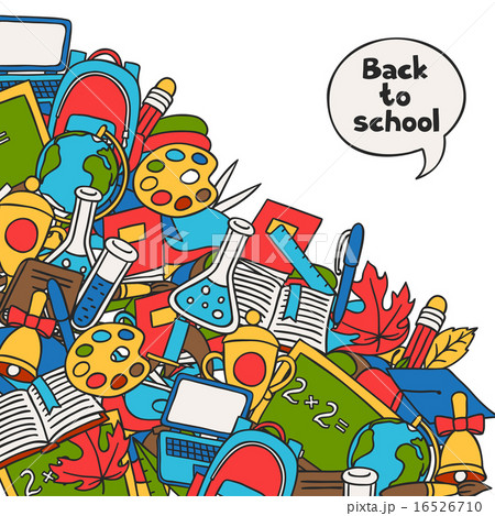 Back to school background with education hand drawn doodles 16526710