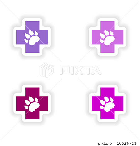 assembly realistic sticker design on paper Veterinary assembly realistic sticker design on paper Veterinary 16526711