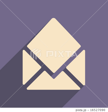 Flat with shadow icon and mobile applacation open envelope 16527090