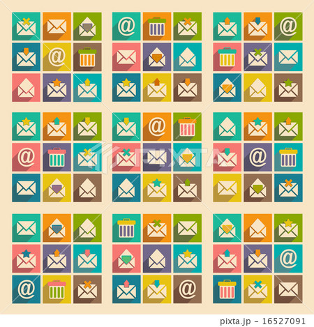 Flat with shadow concept and mobile application email icons 16527091