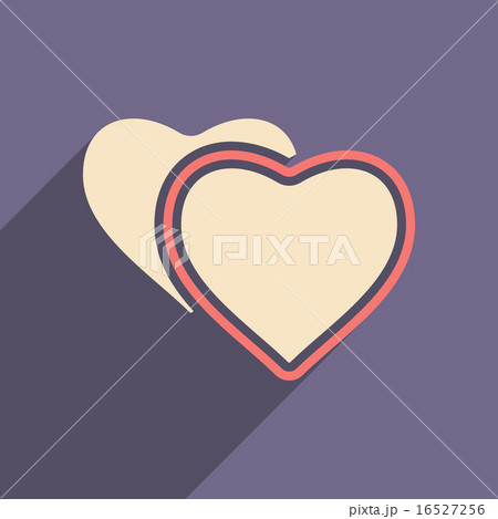 Flat with shadow icon and mobile applacation hearts Flat with shadow icon and mobile applacation hearts 16527256