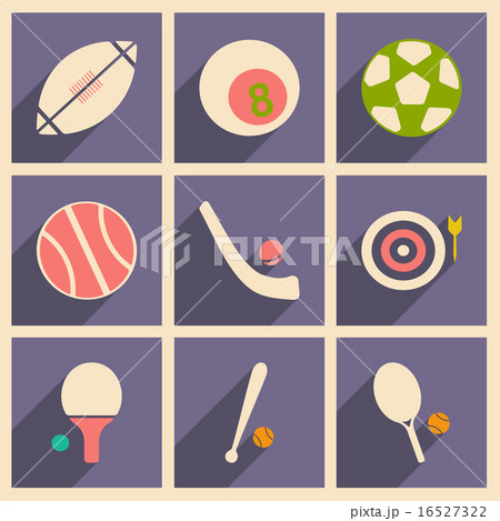 Flat with shadow concept and mobile application sports icons Flat with shadow concept and mobile application sports icons 16527322