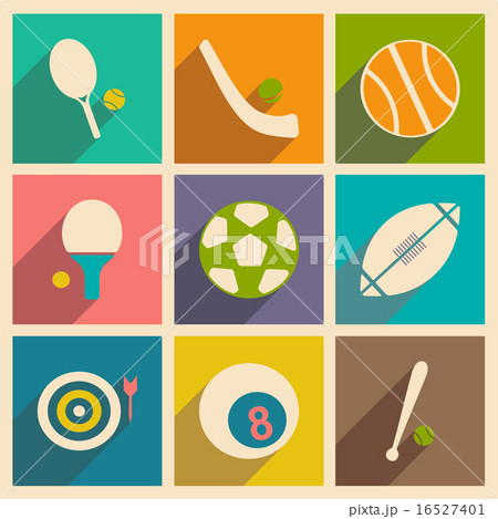 Flat with shadow concept and mobile application sports icons Flat with shadow concept and mobile application sports icons 16527401
