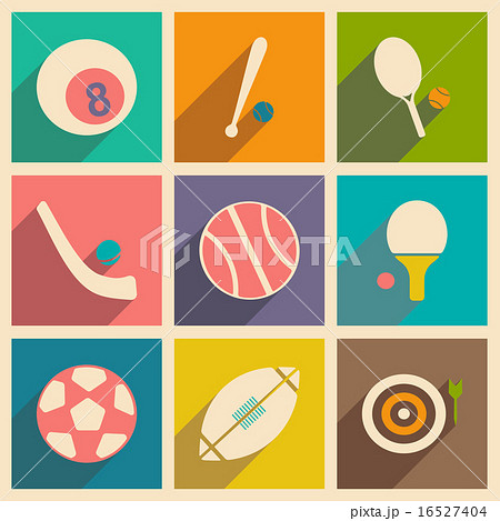 Flat with shadow concept and mobile application sports icons Flat with shadow concept and mobile application sports icons 16527404