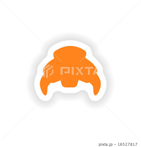 icon sticker realistic design on paper croissant 16527817