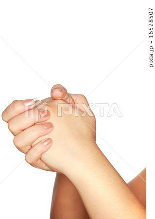 Hand hold, friendship and love on white background 16528507