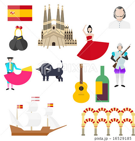 Spanish Symbols Signs And Landmarksのイラスト素材