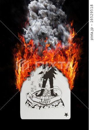 Playing card with fire and smoke Playing card with fire and smoke 16529518