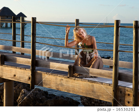 young beautiful woman in a long dress on the woode young beautiful woman in a long dress on the woode 16530201