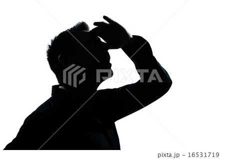 silhouette man portrait looking up forward gesture 16531719