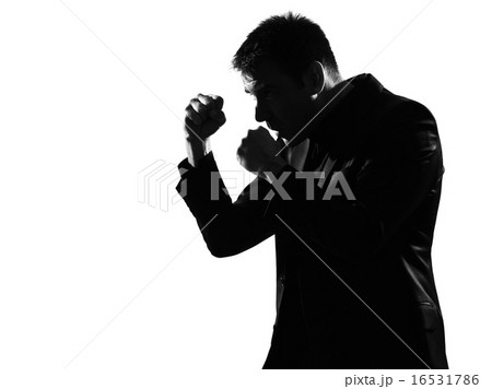silhouette  man  boxing gesture 16531786