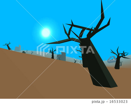 Low poly retro style moorland 16533023