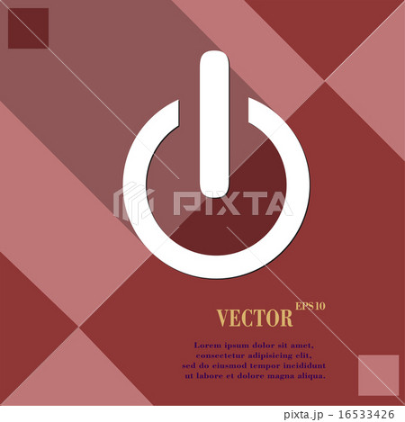 Power  icon symbol Flat modern web design with lon 16533426