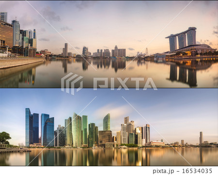 Set of Singapore Skyline and view in Marina Bay Set of Singapore Skyline and view in Marina Bay 16534035