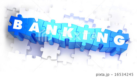 Banking - White Word on Blue Puzzles. 16534245