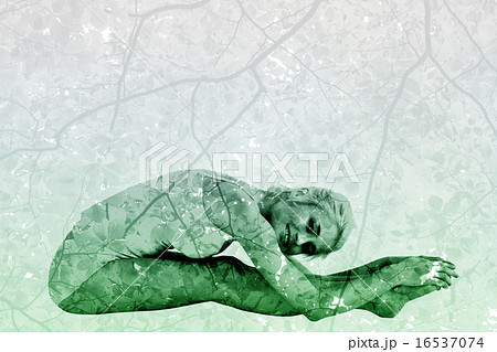 Composite image of toned woman doing the paschimottanasana pose 16537074