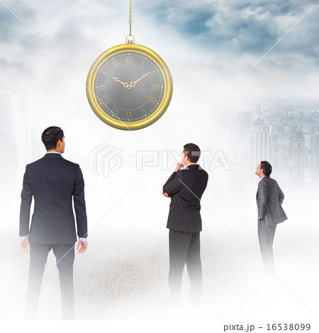 Composite image of serious businessman with hands on hips Composite image of serious businessman with hands on hips 16538099