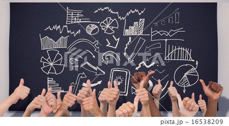 Composite image of hands giving thumbs up Composite image of hands giving thumbs up 16538209