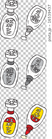 木工ボンド ふた付き 使用中のイラスト素材