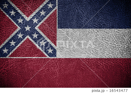 Mississippi State Flag painted on leather  Mississippi State Flag painted on leather  16543477