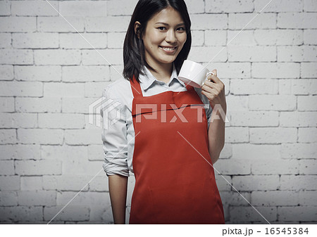 オシャレカフェ店員の写真素材