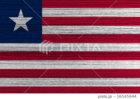 Liberia Flag on wood background 16545644
