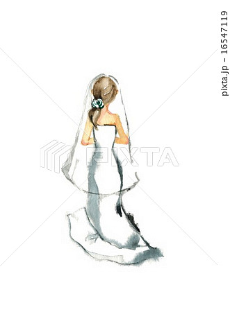 結婚式 花嫁 後ろ姿のイラスト素材 16547119 Pixta