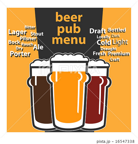 vector design beer menu with typing sorts beers vector design beer menu with typing sorts beers 16547338
