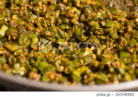 Indian masala fried bhindi or ladyfinger Indian masala fried bhindi or ladyfinger 16548992
