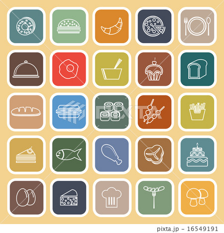 Food line flat icons on yellow background Food line flat icons on yellow background 16549191