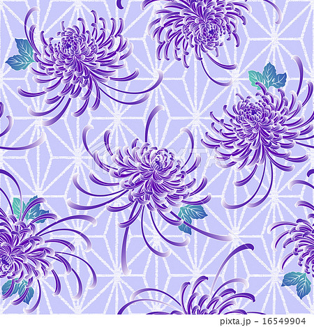 Japanese Pattern Chrysanthemum Pattern Stock Illustration