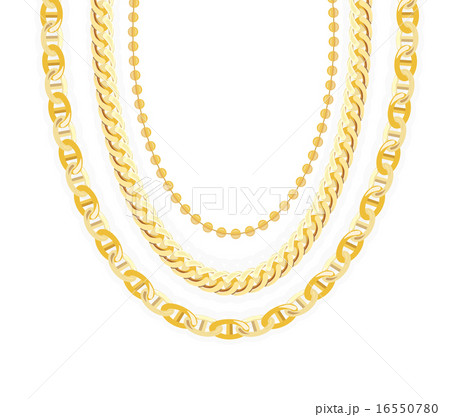 Gold Chain Jewelry. Vector Illustration. Gold Chain Jewelry. Vector Illustration. 16550780