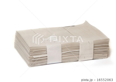 close up of stack of papers on white background close up of stack of papers on white background 16552063