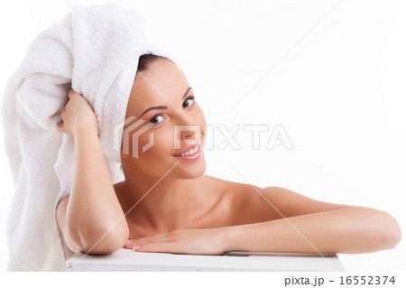 Beautiful young girl is relaxing after shower 16552374