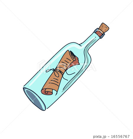 doodle bottle with a note 16556767