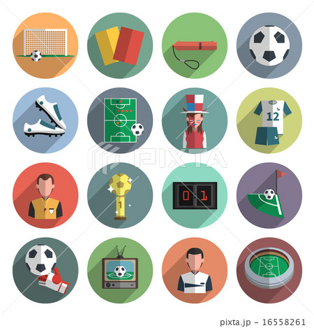Soccer icons set flat 16558261
