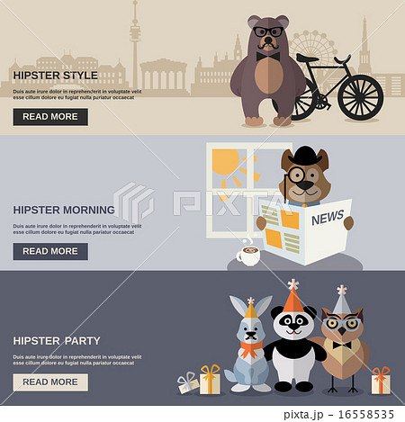 Animal Hipster Banner Set Animal Hipster Banner Set 16558535