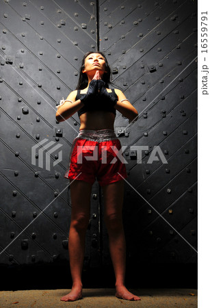 Asian Girl in Muay Thai Pose Asian Girl in Muay Thai Pose 16559791