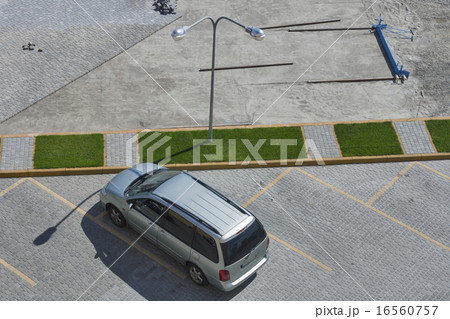 Pavement parking lot construction. View from above. 16560757