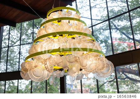 Creative lamp warm tone made from glass plates 16563846