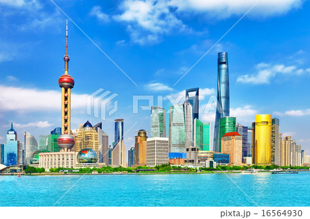 Skyline view on Pudong New Area, Shanghai. Skyline view on Pudong New Area, Shanghai. 16564930