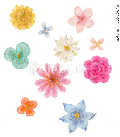 カラフルな水彩画の花フレーム Watercolor Of Colorful Flowersのイラスト素材 16565645 Pixta