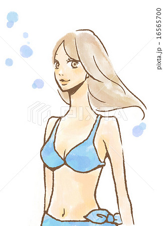 水着姿の女性のイラスト素材