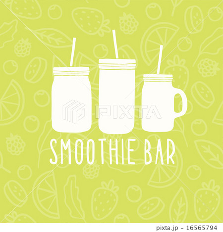 Smoothie bar logo. 3 different mason jars. Smoothie bar logo. 3 different mason jars. 16565794