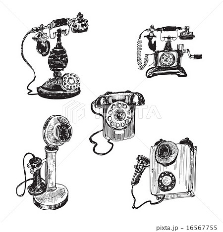 Old Vintage Telephoneのイラスト素材