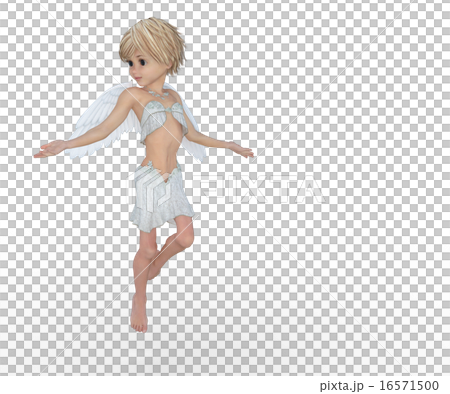 可愛い天使　デフォルメ　perming3DCGイラスト素材 16571500