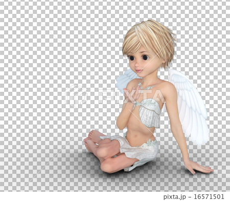 可愛い天使　デフォルメ　perming3DCGイラスト素材 16571501