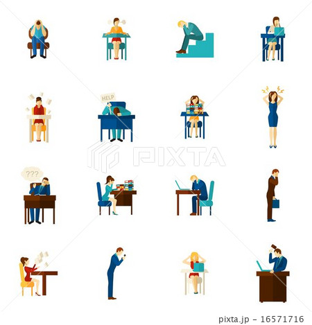 Frustration People Flat Icon Set 16571716